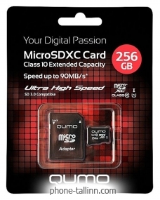 Qumo microSDXC Class 10 UHS Class 1 256GB + SD adapter