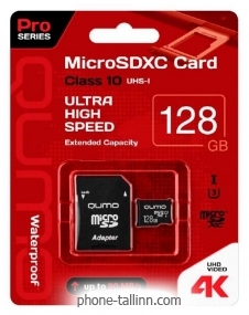 Qumo microSDXC class 10 UHS Class 3 128GB + SD adapter