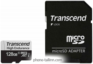 Transcend microSDXC 300S Class 10 U3 A1 V30 128GB + SD adapter