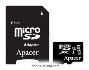 Apacer microSDXC Card Class 10 UHS-I U1 64GB + SD adapter