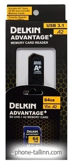 Delkin Devices Advantage+ SD Reader and Card Bundle SDXC 64GB