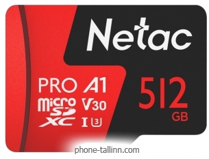 Netac MicroSDXC 512GB V30/A1/C10 Netac P500 Extreme Pro  