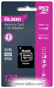 Olmio microSDXC 128GB V30 UHS-I Class 3 (U3)