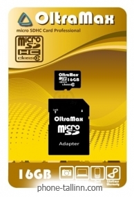 OltraMax microSDHC Class 10 16GB + SD adapter