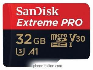 SanDisk Extreme Pro microSDHC Class 10 UHS Class 3 V30 A1 100MB/s 32GB + SD adapter