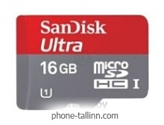 Sandisk Ultra microSDHC Class 10 UHS Class 1 30MB/s 16GB + SD adapter