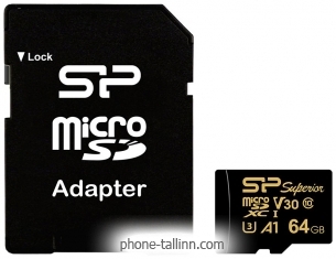 Silicon Power Superior Golden A1 microSDXC SP064GBSTXDV3V1GSP 64GB