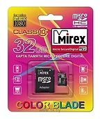 Mirex microSDHC Class 10 32GB + SD adapter