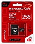 Qumo microSDXC class 10 UHS Class 3 256GB + SD adapter
