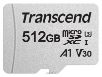 Transcend microSDXC 300S Class 10 U3 A1 V30 512GB + SD adapter (TS512GUSD300S-A)